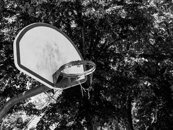 Low angle view of basketball hoop