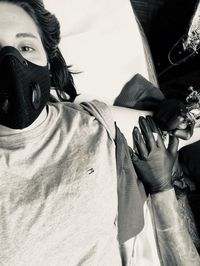 High angle view of people