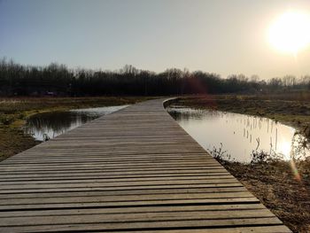 Scenic view of lake against clear sky