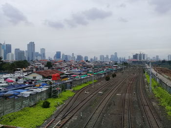 Railroad tracks on the edge of jakarta. juny 2017