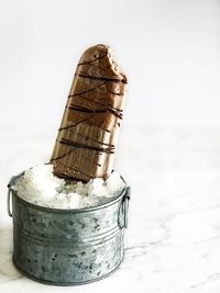 Close-up of ice cream in container