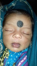 Close-up portrait of cute baby boy