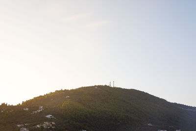 Scenic view of land against clear sky