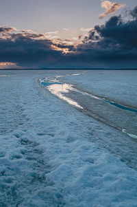 People on frozen lake 