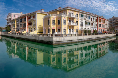 Reflection of building in lake