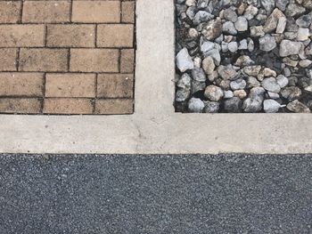 High angle view of cobblestone street