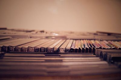 Close-up of piano keys