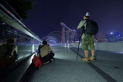 Illuminated city at night