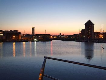 View of river at sunset