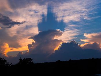 Silhouette trees against sky during sunset