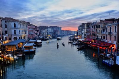 View of canal passing through city