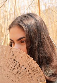 Close-up portrait of young woman