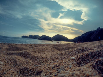 Scenic view of beach against sky