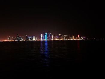 Illuminated city at night