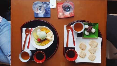 Japanese sweet desert in tea time, matcha icecream mochi