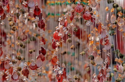 Full frame shot of decorations hanging at market stall