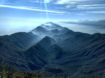 Scenic view of mountains against sky