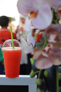 Close-up of drink on glass