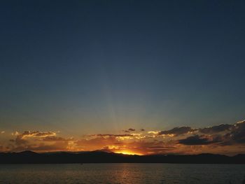 Scenic view of sunset over sea