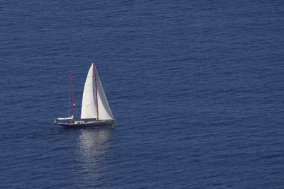 Sailboat sailing on sea