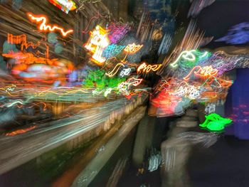 Light trails on street in city at night