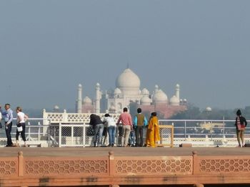 Group of people in front of building