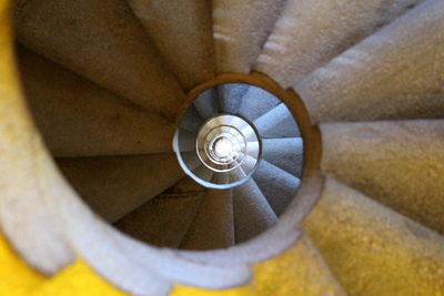 Directly below shot of spiral staircase