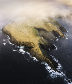 High angle view of rocks on beach