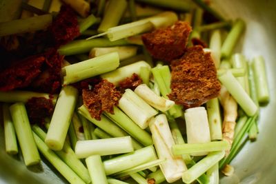 Close-up of meal served in plate