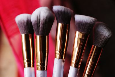 Close-up of make-up brushes