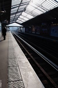 Train at railroad station platform