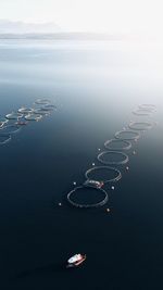 High angle view of sea against sky