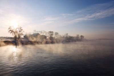 Scenic view of river against sky