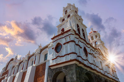 Low angle view of traditional building against sky