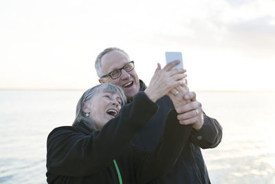 Senior couple at sea