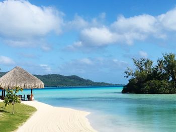 Scenic view of beach against sky