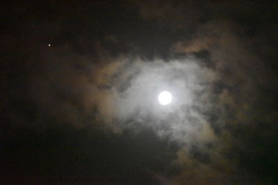 Low angle view of moon in sky