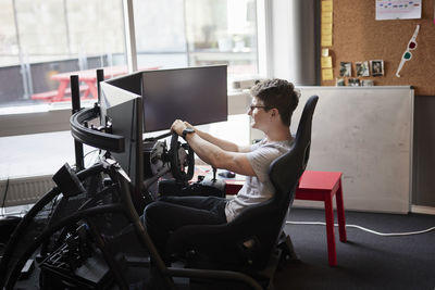 Man using pc computer in office