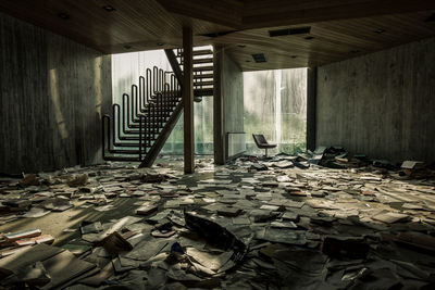 Interior of abandoned building