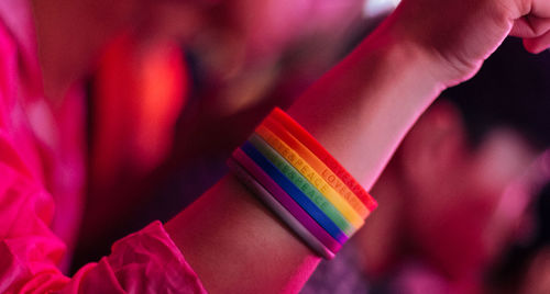 Close-up of multi colored hand