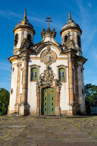 Low angle view of historical building against sky