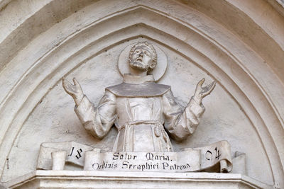 Low angle view of angel statue