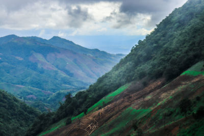 Scenic view of mountains against sky