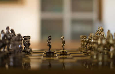 Close-up of chess pieces