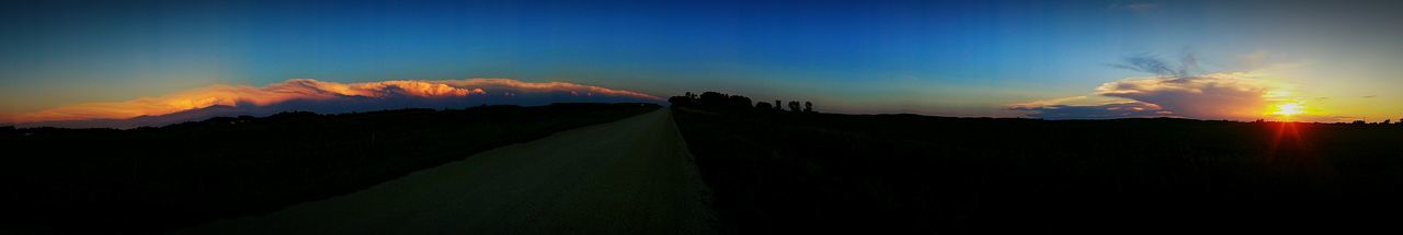 Scenic view of silhouette landscape against sky during sunset