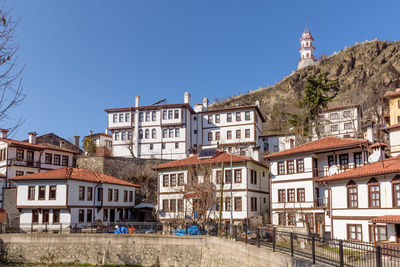 Buildings against blue sky