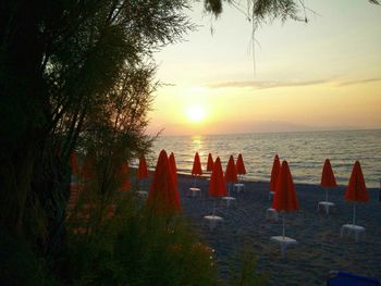 Scenic view of sea at sunset