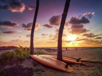 Scenic view of sea at sunset