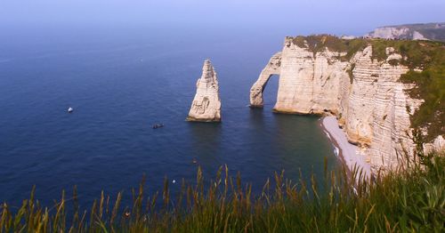 Panoramic view of sea against clear sky