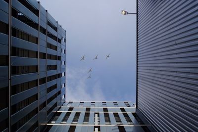 Low angle view of modern building against sky